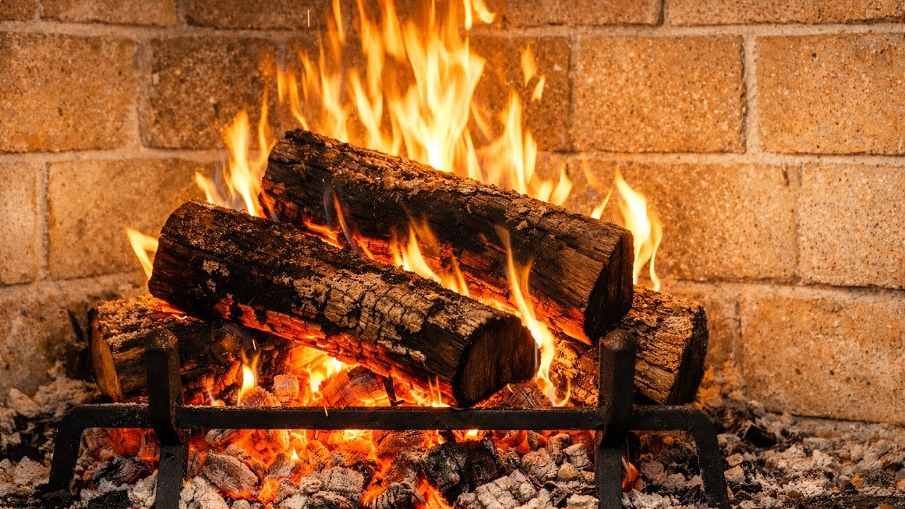 Relaxing Fireplace 🔥 Cozy Burning Fire Sounds for Sleep, Study & Relaxation – 1 Hour