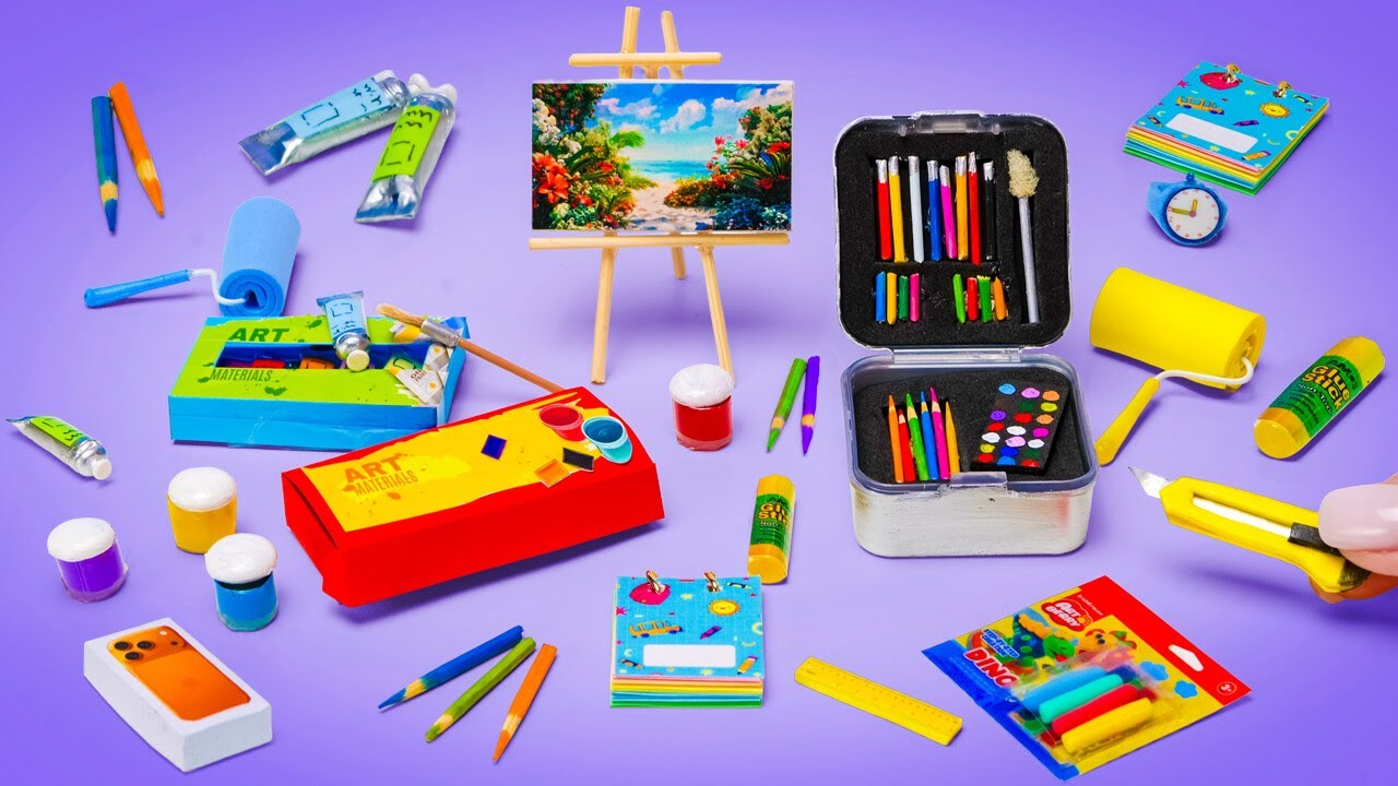DIYミニ学用品！ 子供向けの小さな新学期工作 🎨🎒 - YouTube