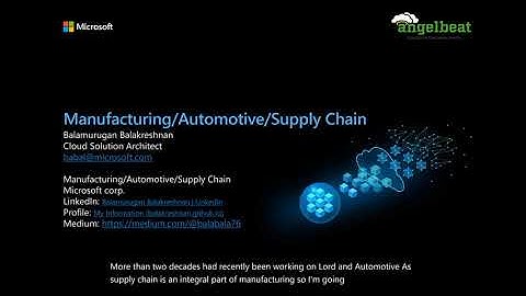 Microsoft Azure Cloud for Manufacturing With Data, AI, IoT Strategies for Auto and Supply Chains