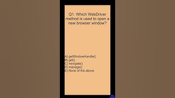 Selenium Interview MCQ Question [#1] | QA Automation Testing | Selenium WebDriver
