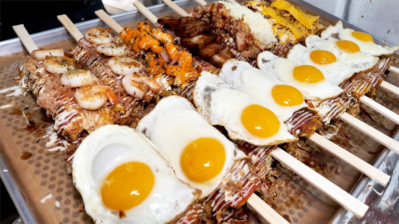 Мастер яичных рулетиков! Блинчик с сырным рулетом в японском стиле / Хот-дог окономияки | Корея