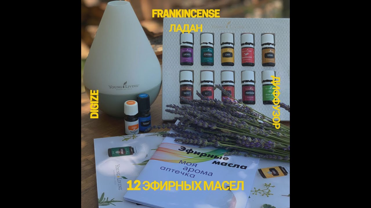 ЭФИРНЫЕ МАСЛА. ЛАДАН (FRANKINSCENSE). ЖКТ (DIGIZE). АРОМА ДИФФУЗОР. YOUNG LIVING СТАРТОВЫЙ НАБОР