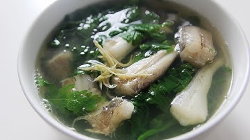 Crown Daisy Soup | Chrysanthemum soup with Bombay Duck