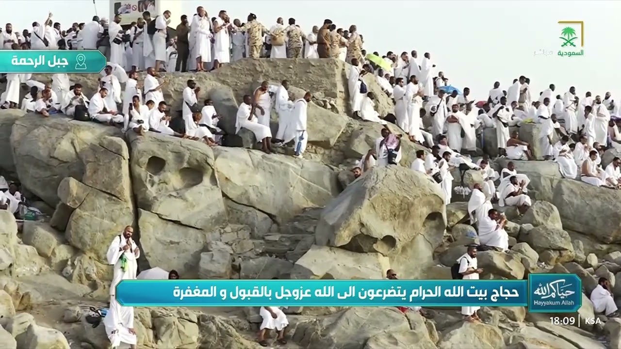 اللحظات الأخيرة لحجاج بيت الله الحرام في مشعر عرفات قبل النفرة إلى مزدلفة 9 ذو الحجة 1447هـ