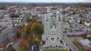 Sunday flyover of the basilica and downtown Lewiston