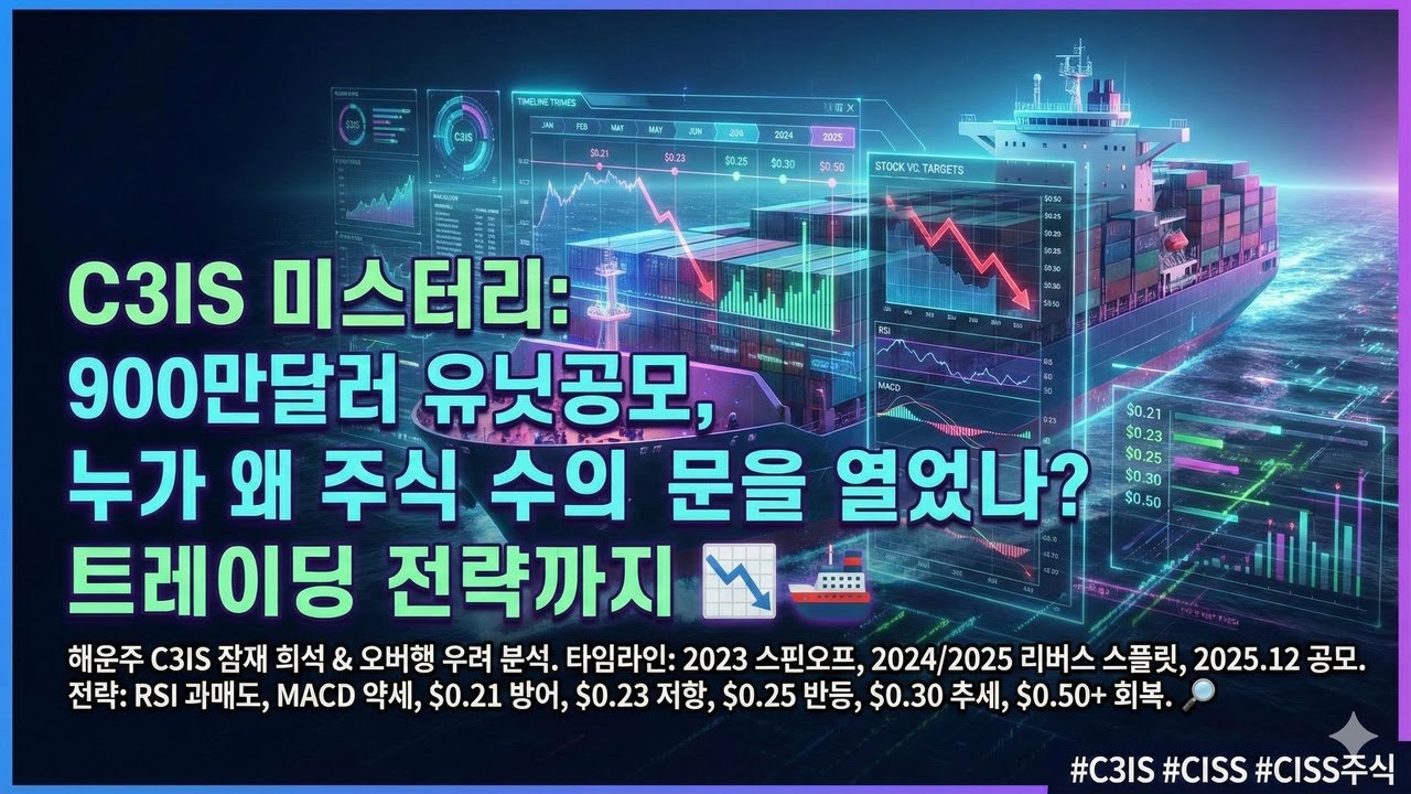 [풀버전] C3IS 미스터리: 900만달러 유닛공모, 누가 왜 주식 수의 문을 열었나? 트레이딩 전략까지 📉🚢