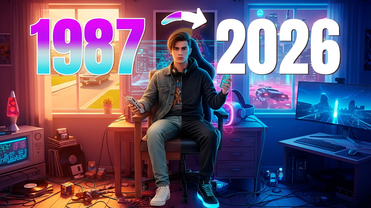 feel 1987 bedroom morning light… vs. 2026 VR glow - synthwave mix 87s vs 2026
