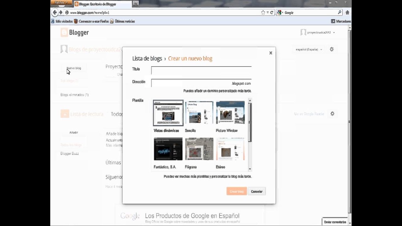 Creacion de un Blog Blogger - YouTube