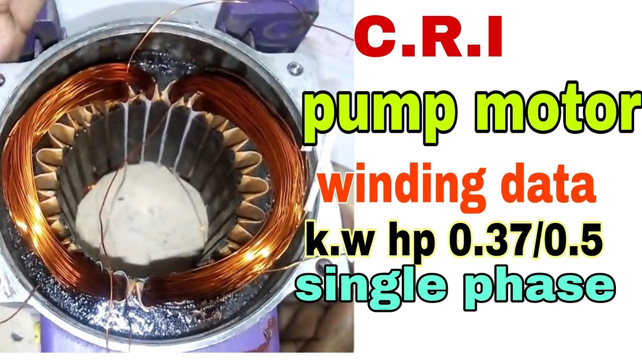 C.R.I 0.5 hp water motor data 0.37 kw cri pump motor winding data