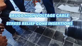 380KV BRUGG JOINT STRESS CONE INSERTION #electricity