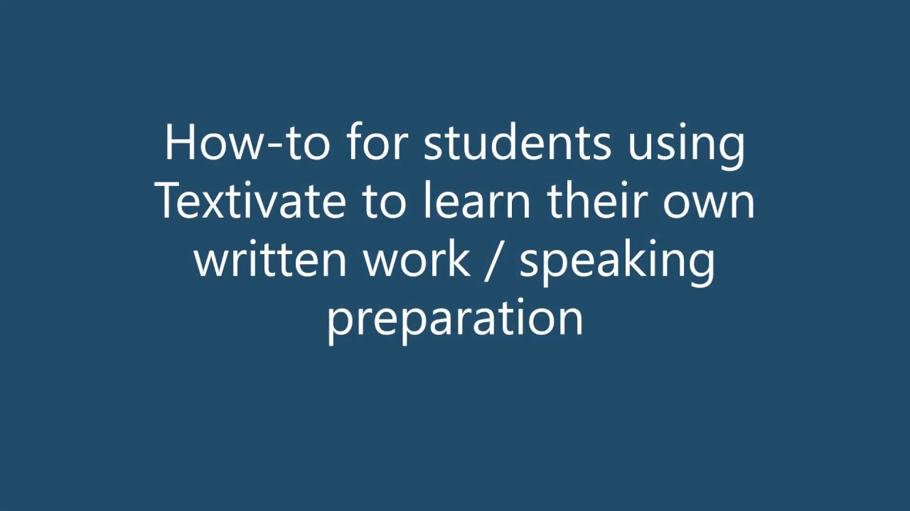 How to For Students Learning Their Own Work YouTube