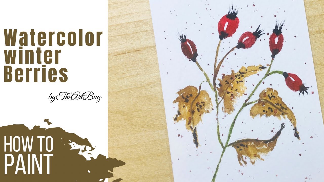 How to Paint Watercolor Winter Berries