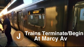 MTA NYC Subway Special Service Change: (J) Terminates/Begins Service Action at Marcy Av
