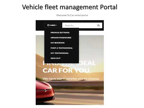 Vehicle fleet management Portal