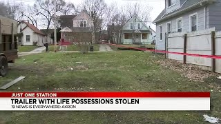 Akron family’s trailer stolen with everything they owned in it including irreplaceable mementos
