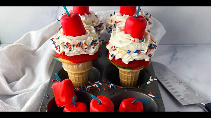 Patriotic Firecracker Cupcakes for Memorial Day or July 4th