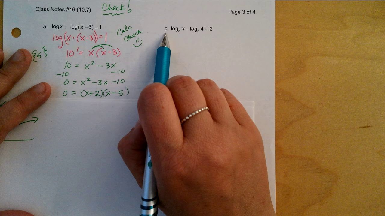 Solving Exponential & Logarithmic Equations Part 3 - YouTube