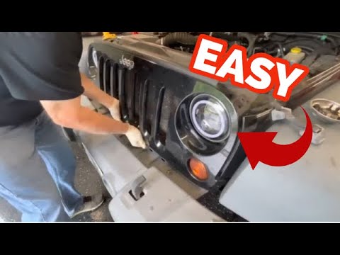 How To Remove 07-2018 Jeep Wrangler Grill - YouTube