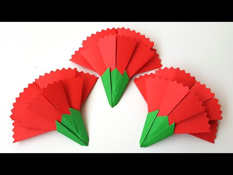 Плоские цветы из бумаги оригами своими руками