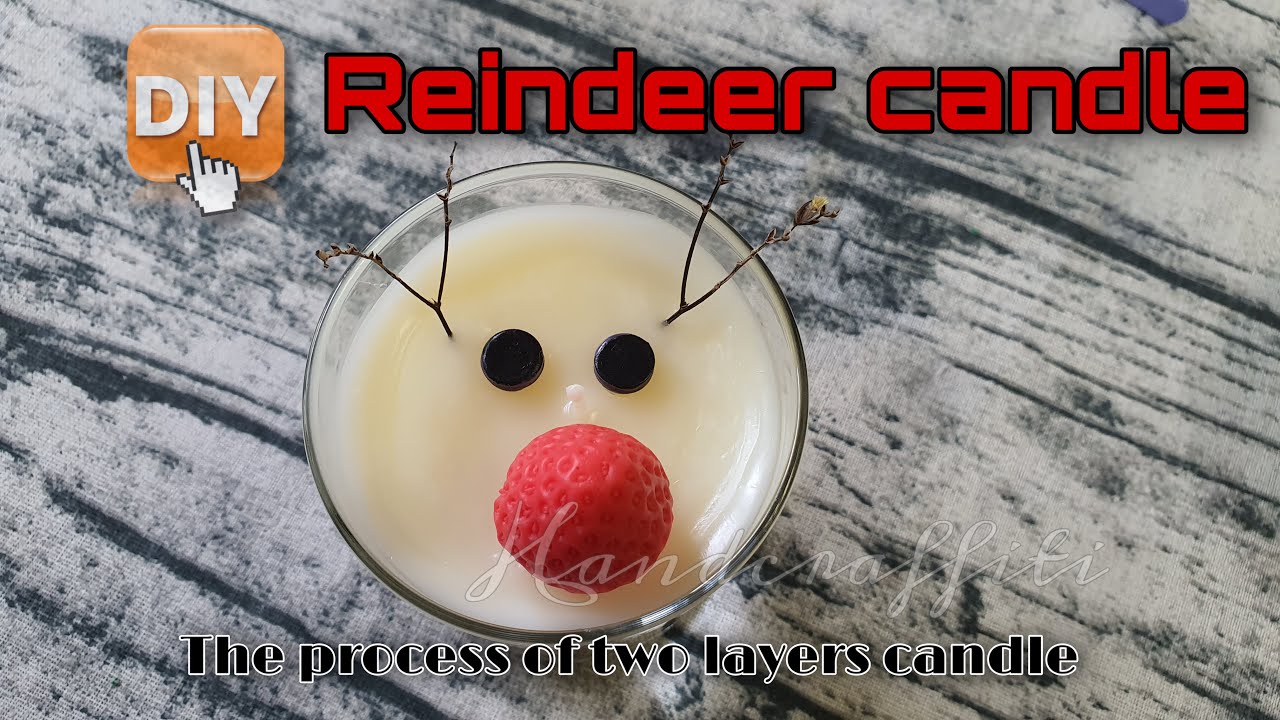 (DIY) Candle making for beginner: Reindeer candle (2 layers)