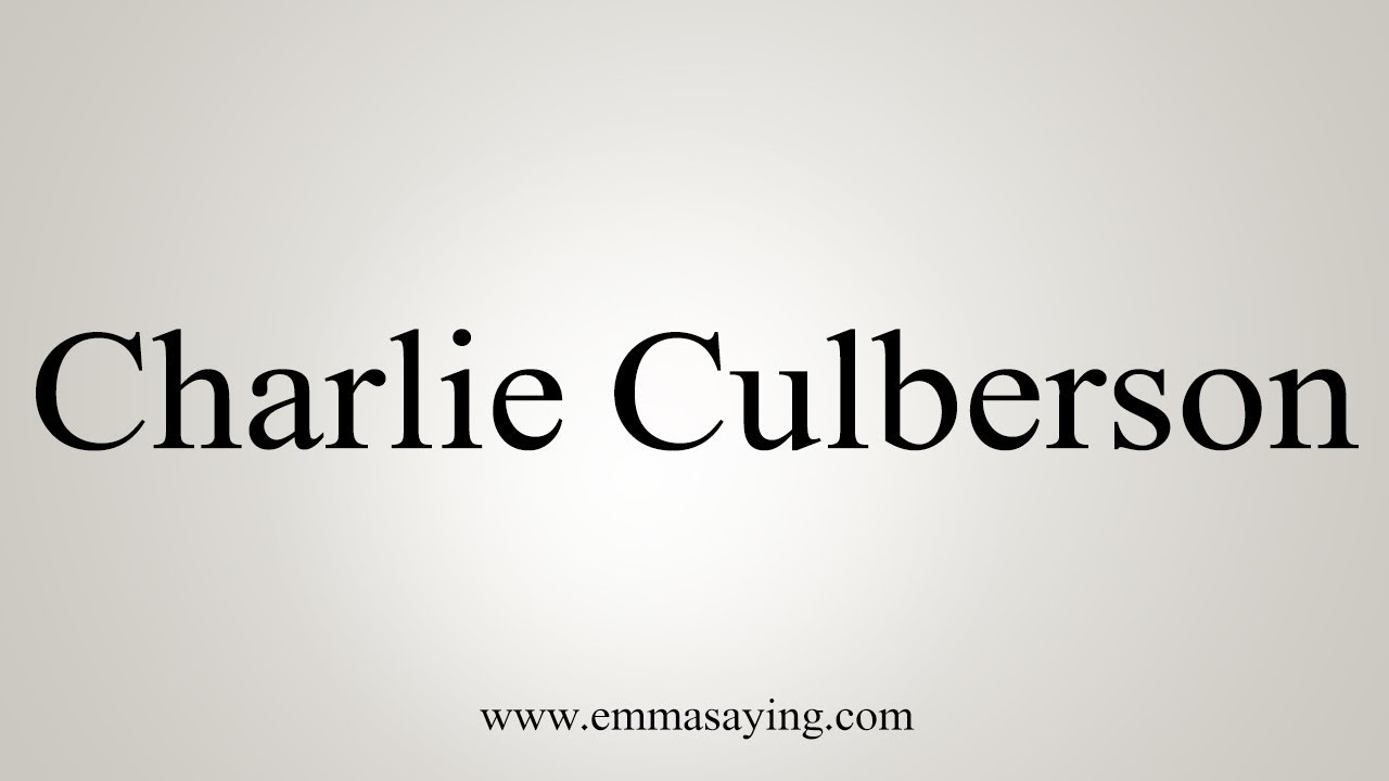 how to say in english jamun How To Pronounce Charlie Culberson