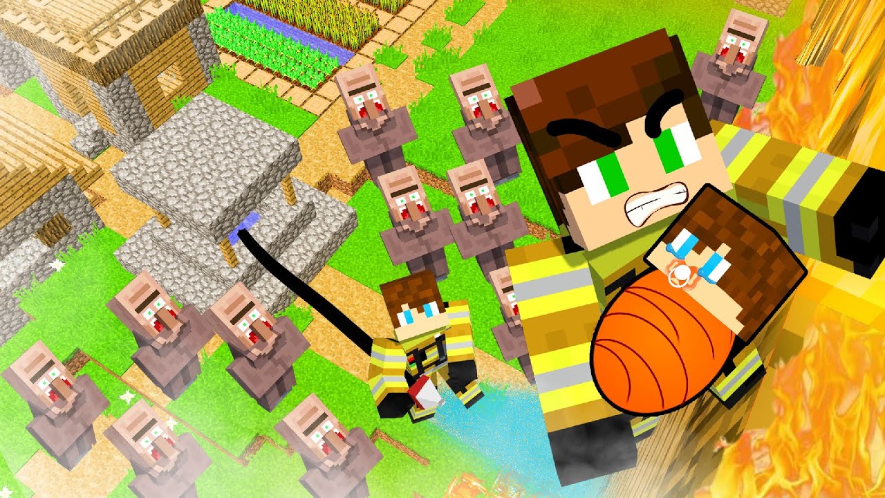 ZOSTALIŚMY STRAŻAKAMI I RATUJEMY WSZYSTKICH w Minecraft! DZIEŃ ZE SŁUŻBY!