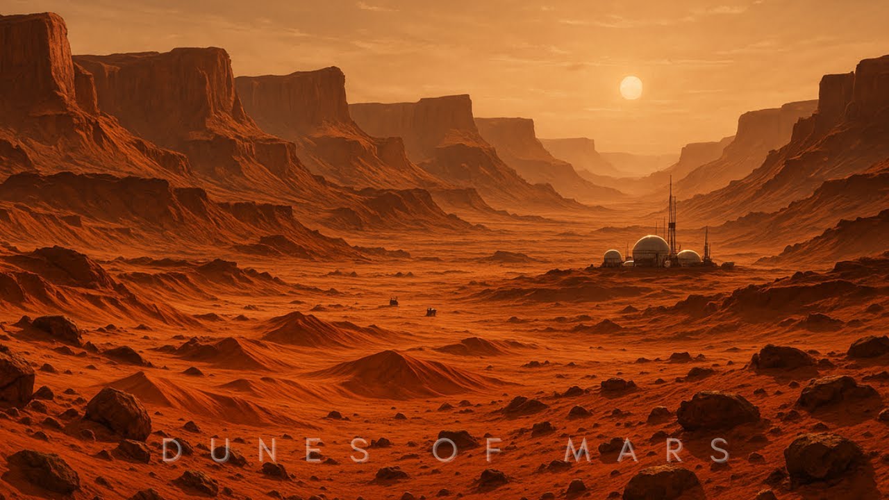Dunes of Mars | 2 Hour Ambient Sci‑Fi Music | Lonely Colony at Sunset