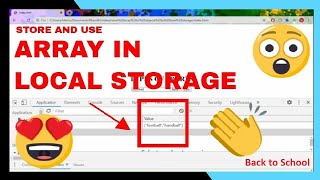 How to STORE and USE an Array in Local Storage in react js