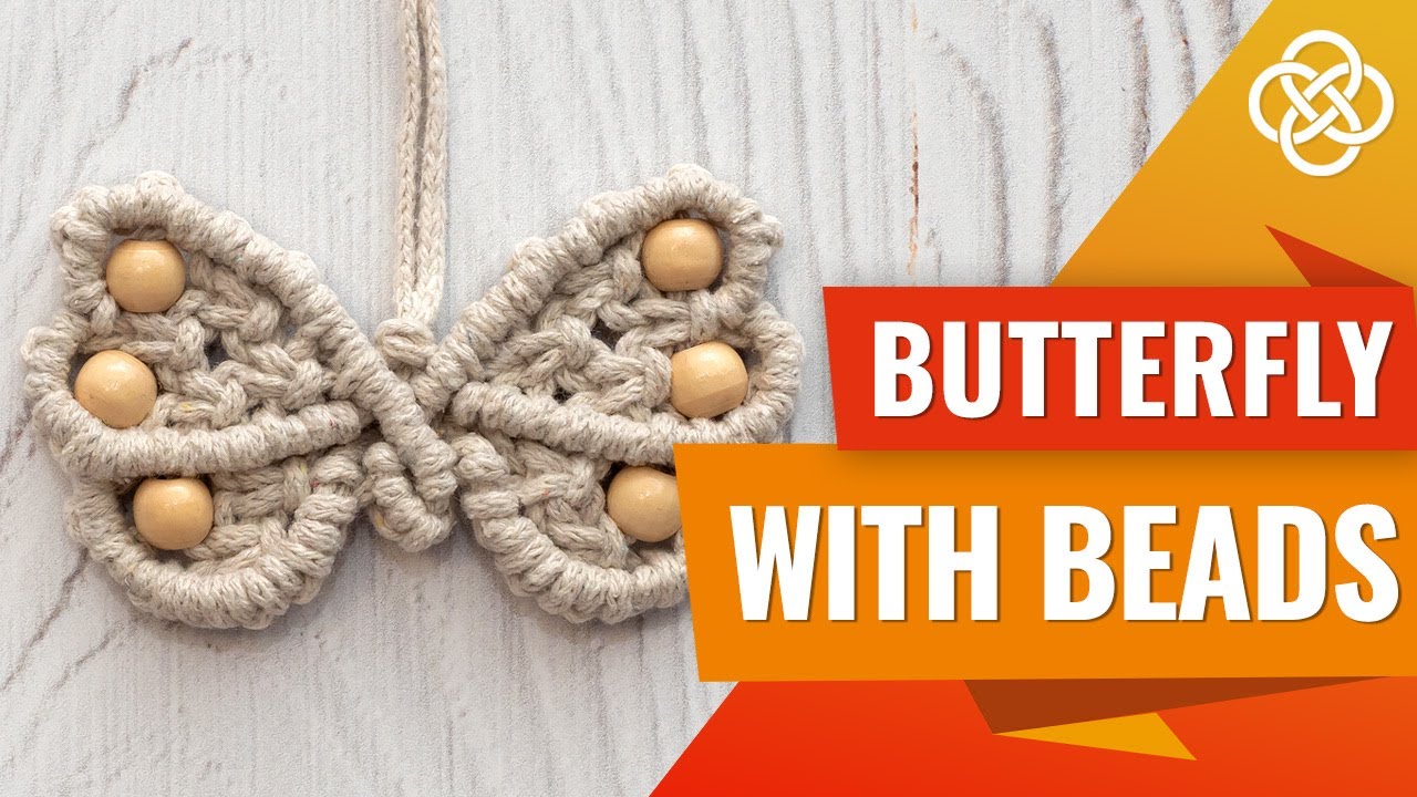 Macrame Butterfly Keychain With Beads Macrame Animals Macrame