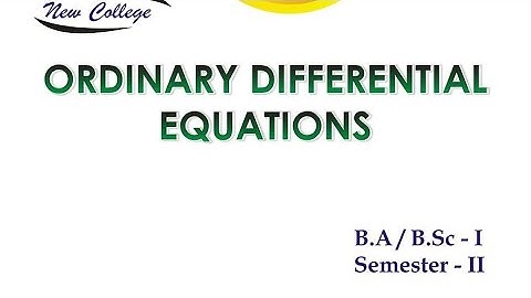 chapter 2 exercise 2.3 & 2.4 solution ordinary differential equations ODE 2nd semester maths