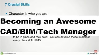Becoming an Awesome CAD/BIM/Tech Manager