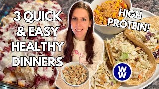 3 QUICK & EASY HIGH PROTEIN HEALTHY DINNER RECIPES | WeightWatchers Points, Calories & Macros