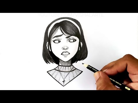 How to draw a girl with short hair step by step | Vishal Arte - YouTube