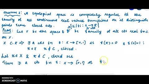 Completely regular spaces &  family of  functions -Theorem
