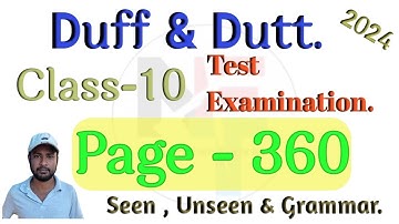 Duff & Dutt Class 10 Page 360 || Model Question Set Solution Duff & Dutt Class 10.@NipakNag
