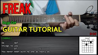 Doja Cat - FREAK | Guitar Tutorial | LYRICS | CHORDS and STRUMMING PATTERNS