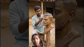 Created Virat Kohli Wooden Statue by Hand! 🏏🔥#viratkohli​ #art​