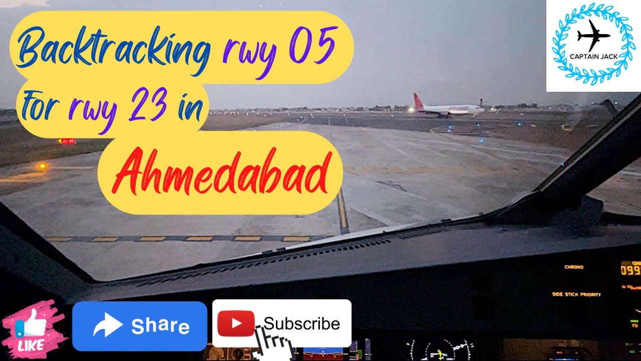 180° BACKTRACK + TAKEOFF from AMD/VAAH (Ahmedabad international airport)