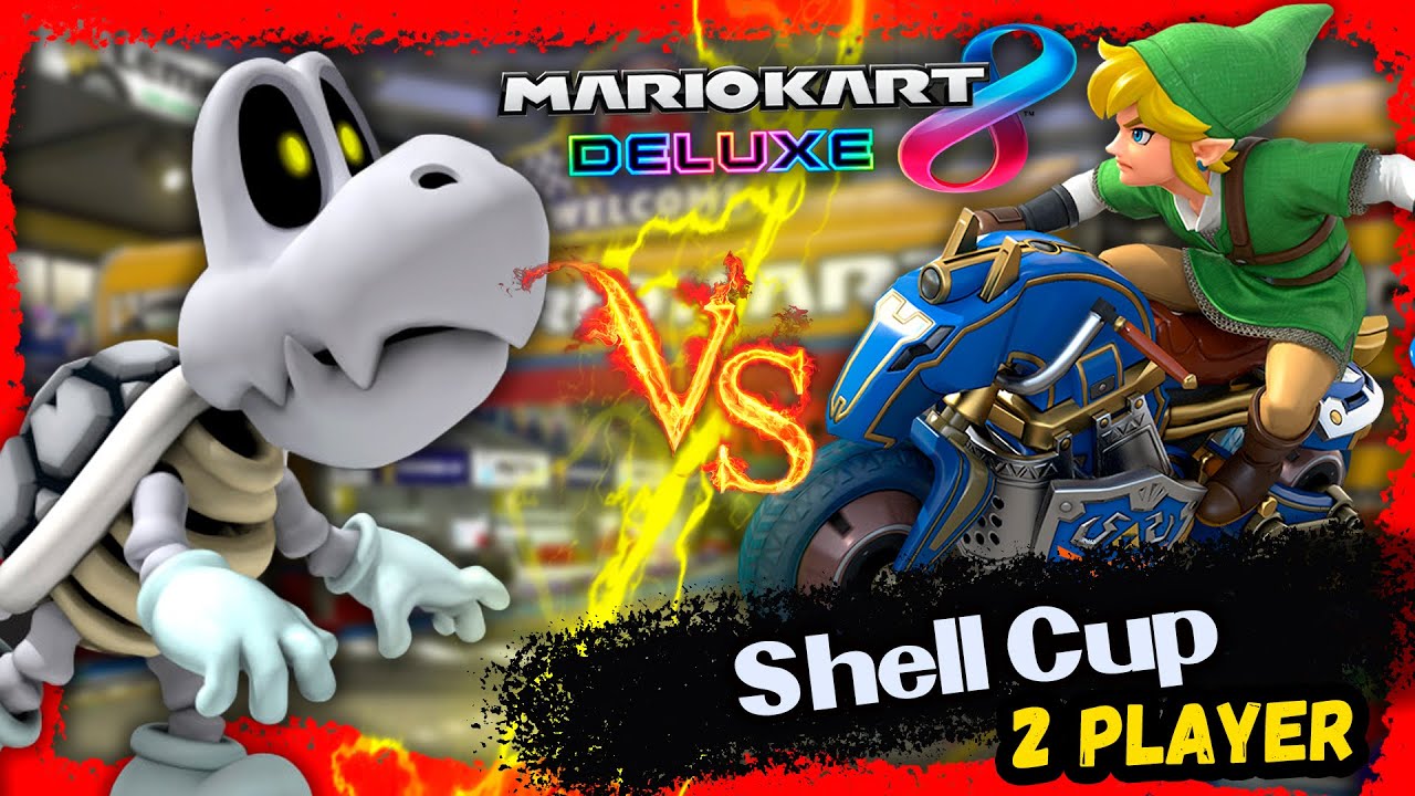 Mario Kart 8 Deluxe Multiplayer – 2 Players | Shell Cup 50cc (Link vs Dry Bones)