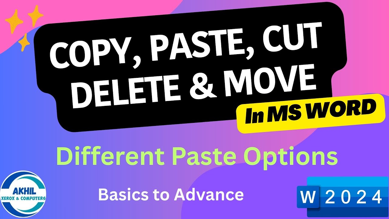 COPY PASTE CUT in MS WORD #computereducation #microsoftoffice # ...