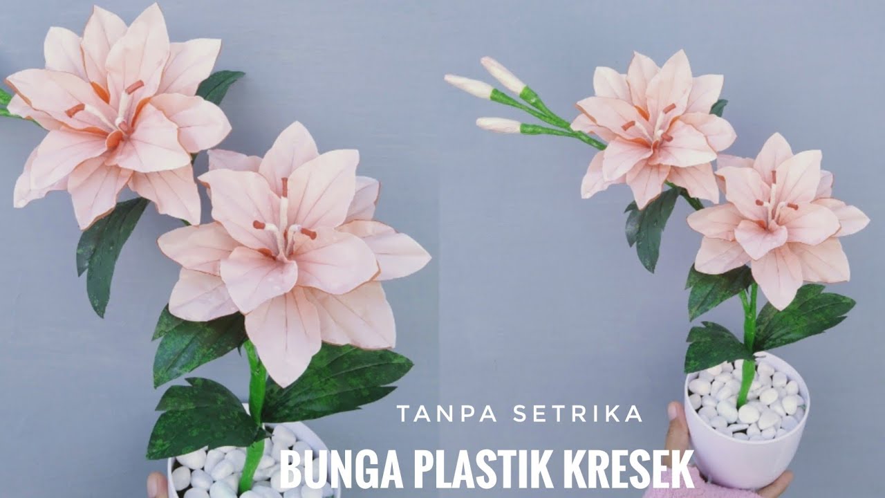 DIY Cara Membuat Bunga Plastik Kresek Tanpa Setrika Simpel Dan Mudah !