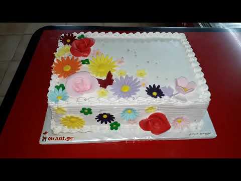 ტორტი ყვავილებით, ტორტები შეკვეთით 593 756 700, \"გრანტის ტორტები\"