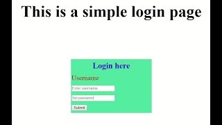 HTML Tutorial IV-Create a simple Login page