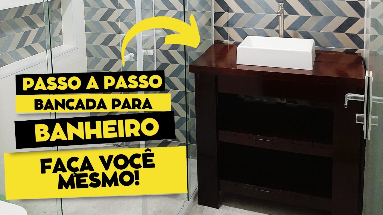Construí um Móvel de Banheiro de Madeira Maciça do Zero! Resultado Incrível