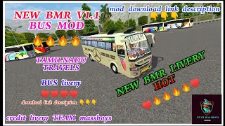 NEW BMR V1.1 BUS MOD ♥️♥️♥️/TRAVELS BUS LIVERY ?? / BUS simulator Indonesia