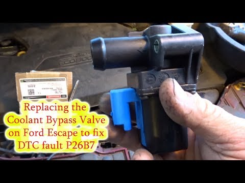 Replacing coolant bypass valve to correct P26B7 fault in 2014 Ford Escape