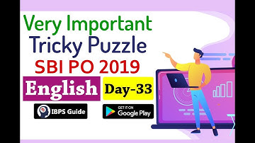 Very Important Tricky Puzzle | SBI PO 2019 - Reasoning Ability in English | (Day -33)