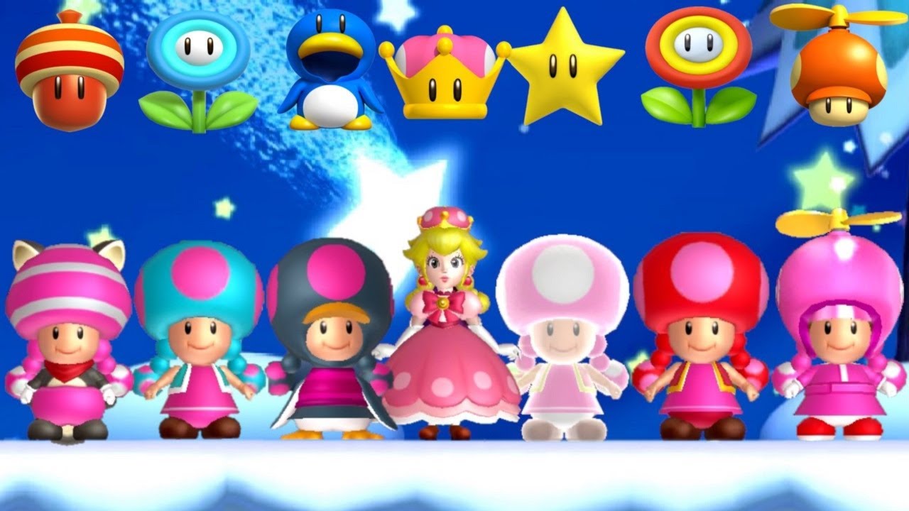 New Super Luigi U - All Toadette Power-Ups