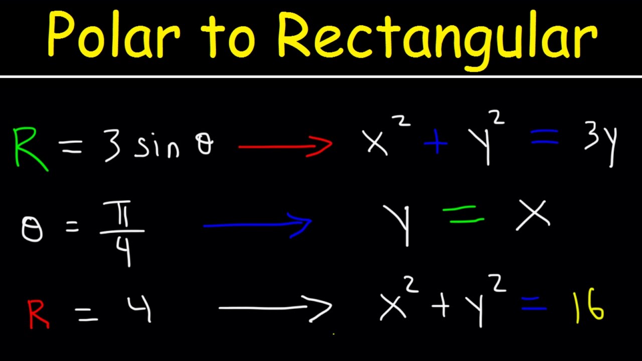 Polar Equations to Rectangular Equations, Precalculus, Examples and  Practice Problems