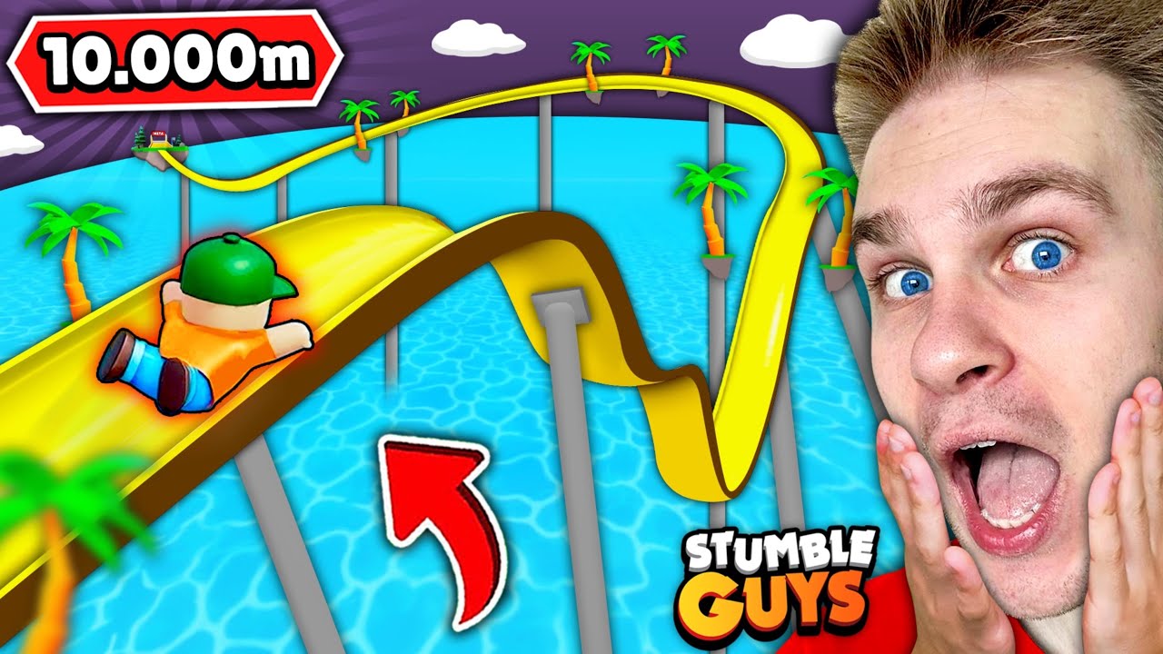 REKORD! ⚠️ *NAJDŁUŻSZA* ZJEŻDŻALNIA o DŁUGOŚCI (10.000 METRÓW) 🏆 w Stumble Guys! 😱
